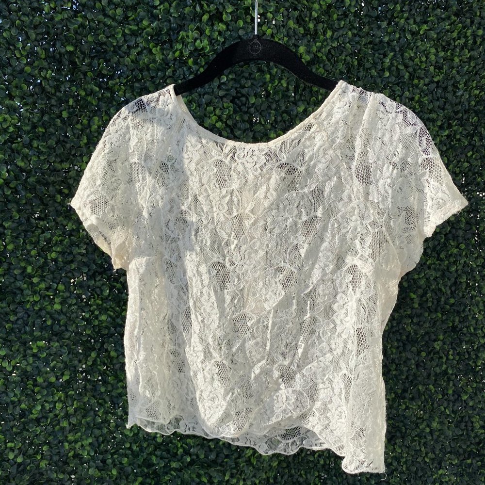 White/Cream Lace T-Shirt